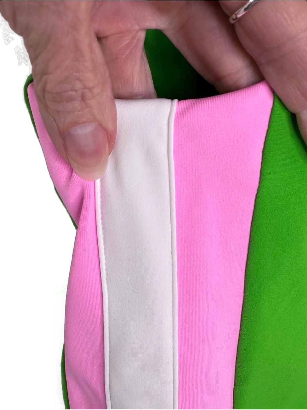 Lilly Pulitzer Luxletic Aribra Putting Green Tank with Pink & White Stripes - Picture 9 of 11